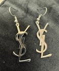 2 Inch Ysl  Silver Handmade Zipper Charms Earrings 