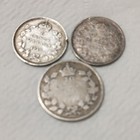 Canadian Silver Five Cents Coins Lot King George V Circulated Set Of 3