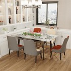 Set Of 2 Luxury Faux Leather Upholstered Dining Chairs Thicken Kitchen Chair