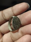 Ancient Bronze Ring Genuine Roman Byzantine Ornamented Collectible Dark Patina