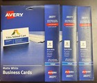 Avery Ink-jet Printer White Business Cards 3 Pack 28371 2   x3 5    300 Cards New