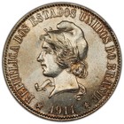 1911 Brazil 2000 Reis Silver Coin  Pcgs Unc Detail    pat Johnson s Collection 