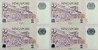 Singapore 2 Dollars 2006-2024 P 46g Polymer Unc Matching No  Set 4 Pcs