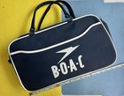 Vtg Boac British Overseas Airways Carry On  Travel Bag  Canvas 16   x 9    X 5   