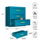 Metal Dresser For Bedroom Blue 3 Drawer Closet Dresser Storage