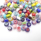100 Pcs Lot Bright Mixed Tribal Chevron Glass Trade Beads