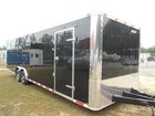 New 2025 8 5 X 28 8 5x28 Black Enclosed Race Cargo Car Hauler Trailer - Loaded 