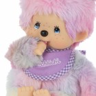 Sekiguchi Monchhichi Tie-dye Girl Plush Doll 8  Monkey Plush - Nwt