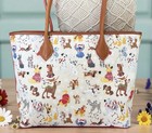 Dooney Bourke Disney Tote Holiday Christmas Dogs Santa Tails Lady Tramp Stitch