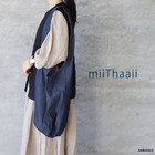 Miithaaii Cotton Saachi Denim Shoulder Bag  Navy  fog Linen Work  Mail Ok 