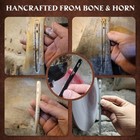 Savina Set 2 Nalbinding Needle Bone   6 2 Inches  4 8 Black   White