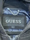 Guess Men   s Black Hooded Wool Blend Peacoat Jacket Coat L Lined Button Zip