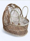 1970   s Vintage Doll Bassinet Wicker Cradle Crib Bed Nesting Baskets