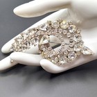 Mid-century Clear Floral Spray Brooch  Rhodium Plated  Wedding Brooch  1960s