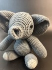 Vtg Handmade Gray Crochet Elephant Stuffed Animal Gift Nursery Plush 9  Toy Yarn