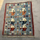 Vintage Woven Aztec Style Handmade Rug Weaving Show Saddle Blanket 38x46   