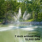 Floating Fountain  1 5 Hp Pump  200  Cord  12 500 Gph  11 Patterns  Color Lights