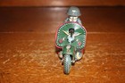 Vtg Japan Tin Litho Friction Toy Police Machine Gun Motorcycle  2