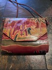 Vintage 1992 Mediterranean Trading Elephant Design Leather Purse 3-piece Set