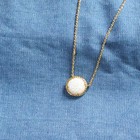 Kendra Scott Volleyball White Mother-of-pearl Pendant Necklace New