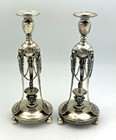 Pair Of Spanish Colonial Silver Candlesticks Renaissance Revival 11 3 4 