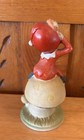 Vintage Christmas Pixie Elf Sitting On A Mushroom Figurine