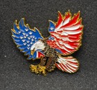 Usa Freedom Stars   Stripes Bald Eagle American Flag Soft Enamel Pin