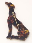 Older Vintage Greyhound Or Whippet Pin With Rhinestones  Lucite cellulose 