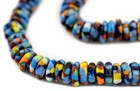 Mottled Medley Rondelle Recycled Glass Beads 10mm Ghana African Sea Glass Disk
