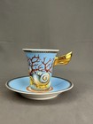 Versace By Rosenthal Les Tresors De La Mer 3 5  Cup   Saucer Germany  Mint