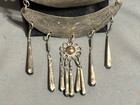 Tribal Miao Hmong Silver Brass Ceremonial 3 Layer Bib Collar Necklace Jewelry