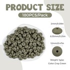 180pcs Silicone Lentil Beads  12mm Spacer Beads - Flexible Silicone - Gray Green