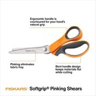 Softgrip Pinking Shears - 8  Fabric Shears With Ergonomic Handle - Orange gray