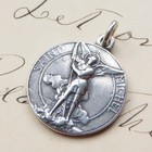 St Michael The Archangel Medal - Sterling Silver Antique Replica