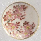 Vintage Large Japanese Satsuma Button 1-3 16  Diameter Cherry Blossoms