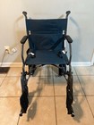 Medline Durable Folding Steel Transport Wheelchair 8    12  Wheels  Microban Teal