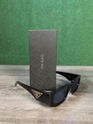 Prada Sunglasses 8297 Shiny Black   Black Lenses  Big 142 Mm Frame Width  Italy