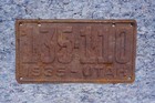 1935 Utah License Plate   135 - 110