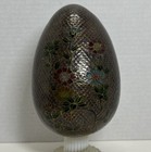 Plique A Jour Stain Glass Cloisonn   Egg 6    Floral Pattern Brass Fish Scale Asian