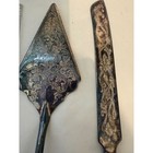 Princess House Silverplated Cake Server Knife Set Italy Floral Engraved Vintage