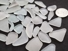 Pure Beach Sea Glass Surf Tumbled White Clear Snow Good Frosted Small Medium T01