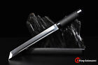 18  Black Sharp Short Sword Japanese Samurai Tanto Self-defence Knife 9260 Steel