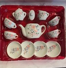 Vintage Child s Porcelain Tea Set - Tea Rose Pattern 13 Piece