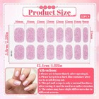 Semi Cured Nail Strips 32 Pcs Uv Nails Sticker Glitter Pink Cat Eyes Adhesive   