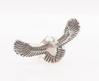 925 Sterling Silver Vintage Ring Solid Carved Flying Eagle  Sz 8  Rg28156