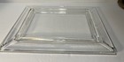 Vtg Clear Glass Vanity Tray Trinket Framed Sculped Edge For Perfume Bottle Heavy