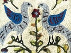 Primitive Hand Hooked Rug  Signed  Birds  Wallhanging