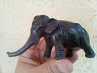 Vintage Brass   Bronze Elephant Statue   Figurine Old Trunk Down 