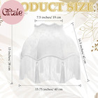 Victorian Scallop Lamp Shade Large Bell Shape Fringe Tassel Cream White