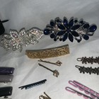 Hair Barrettes Plastic Metal Rhinestones Pins Goody Staytight Lot Of  33